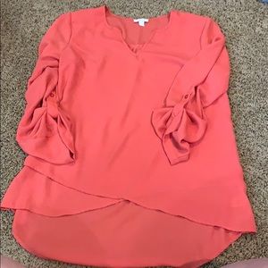 Deep peach 3/4 Blouse
